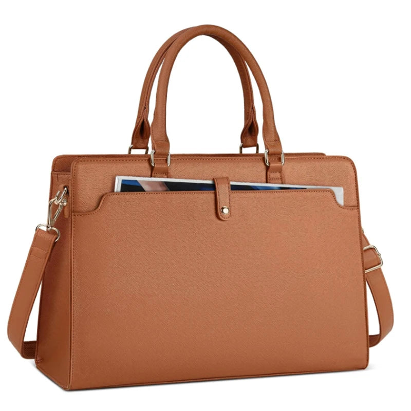 Waterproof Leather Laptop Tote