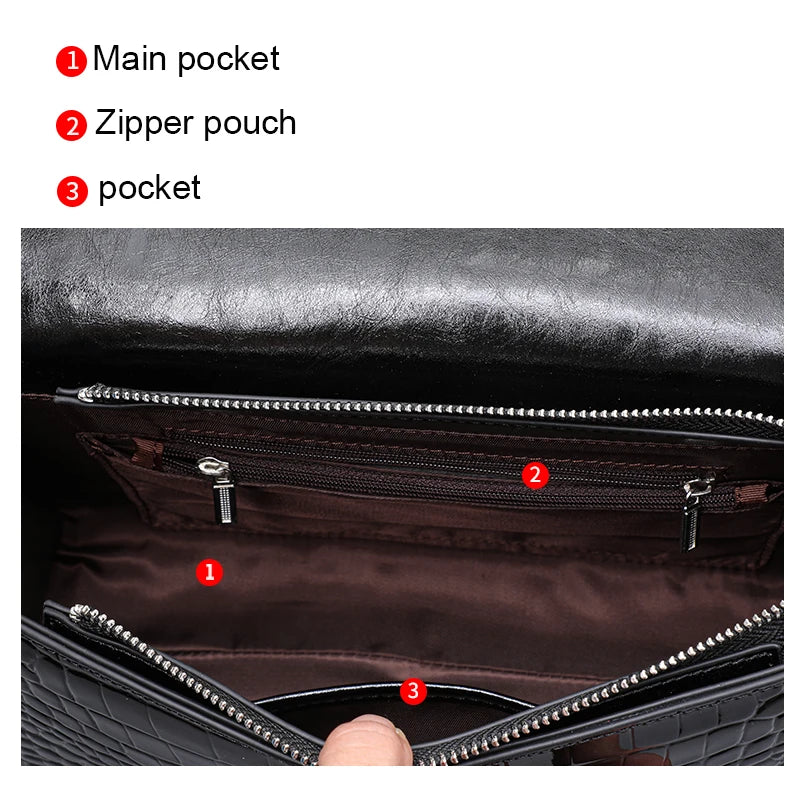 Genuine Leather Crocodile Pillow Bag