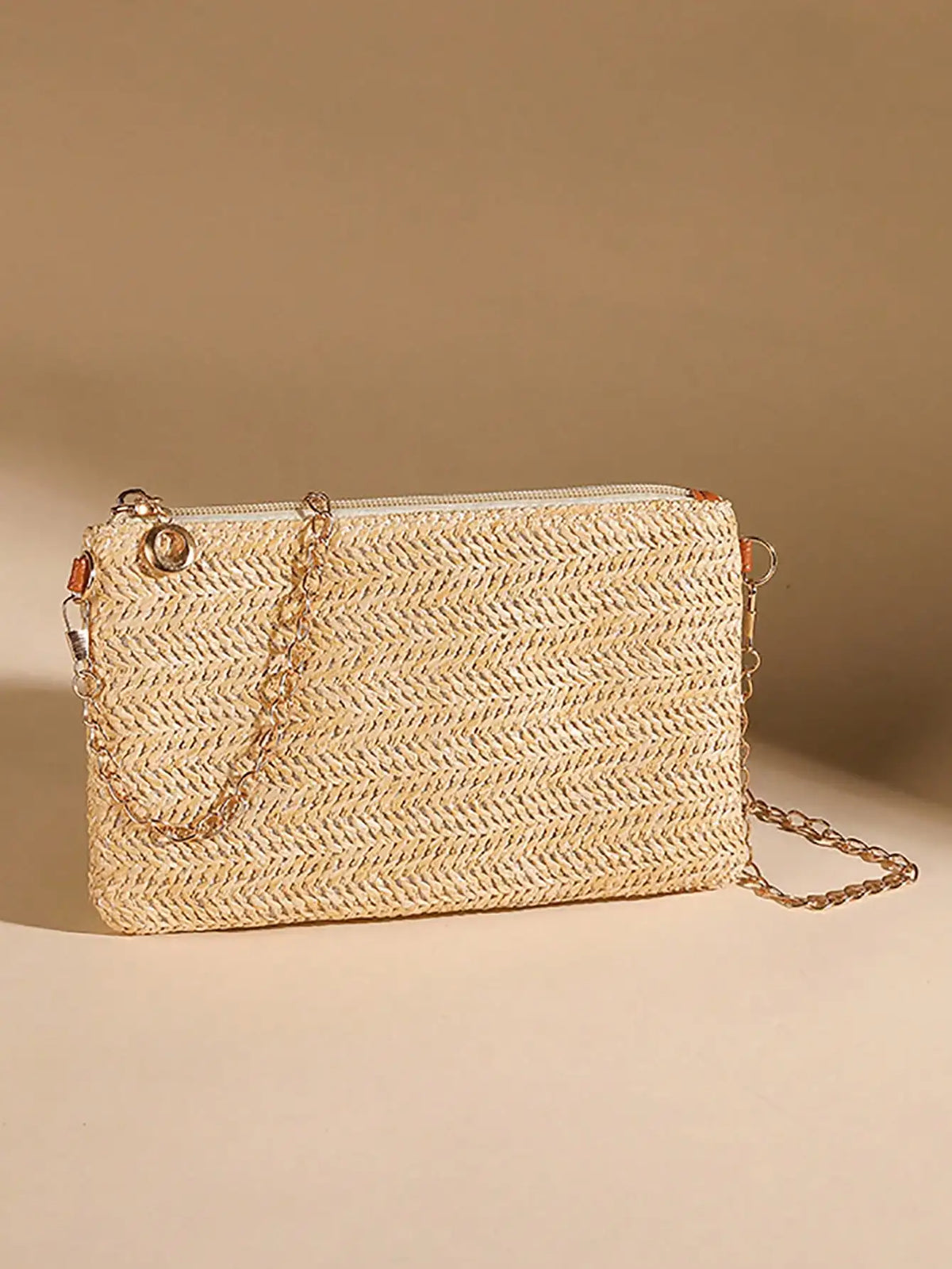 Mini Straw Chain Phone Bag