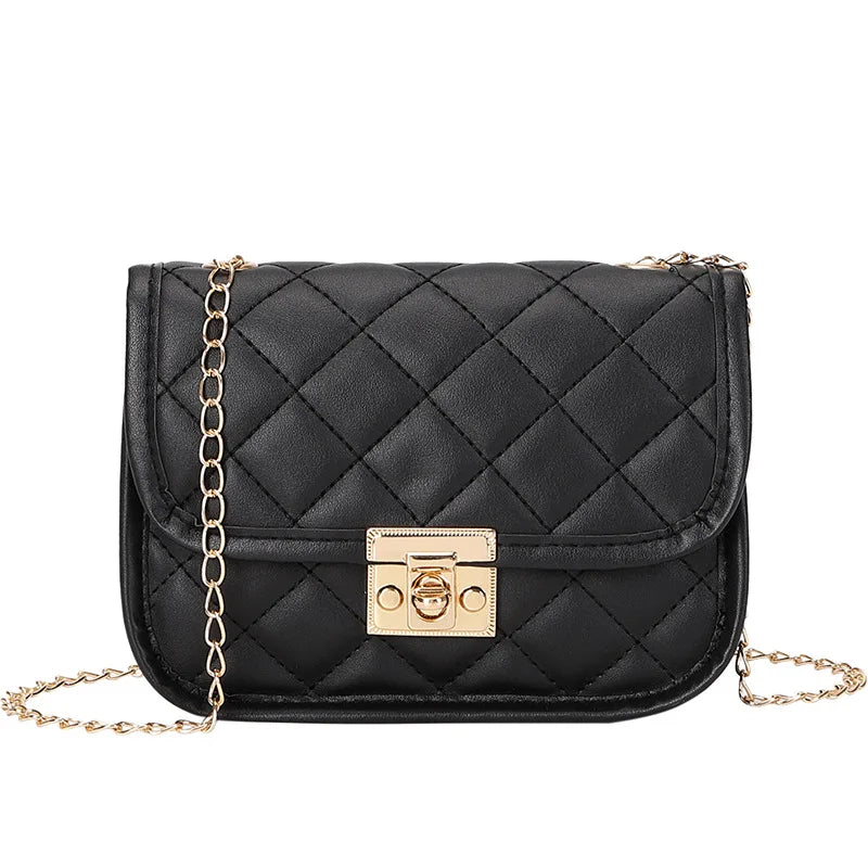 Diamond Grid Chain Shoulder Bag
