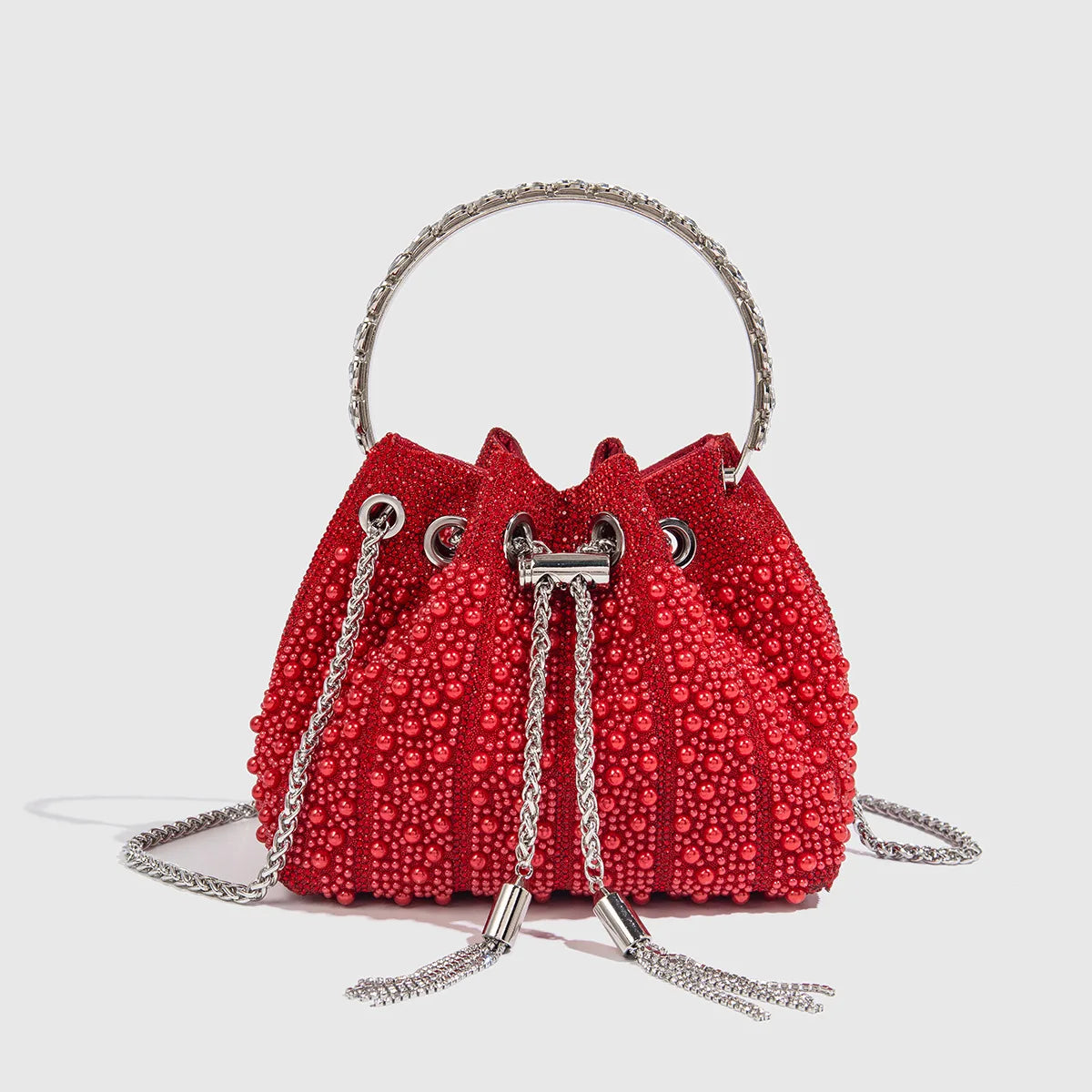 Luxury Pearl Bucket Evening Bag
