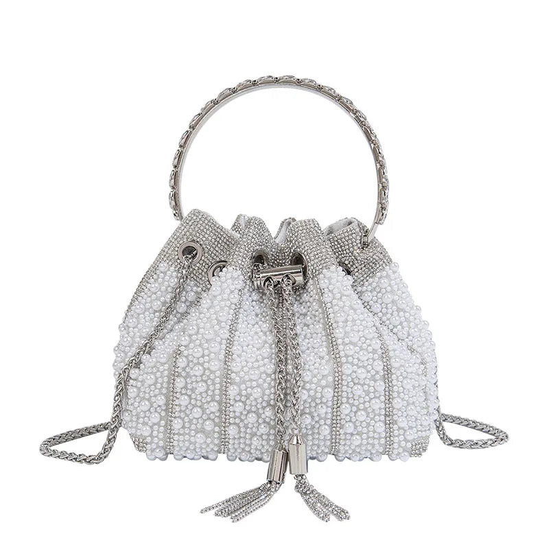 Luxury Pearl Bucket Evening Bag
