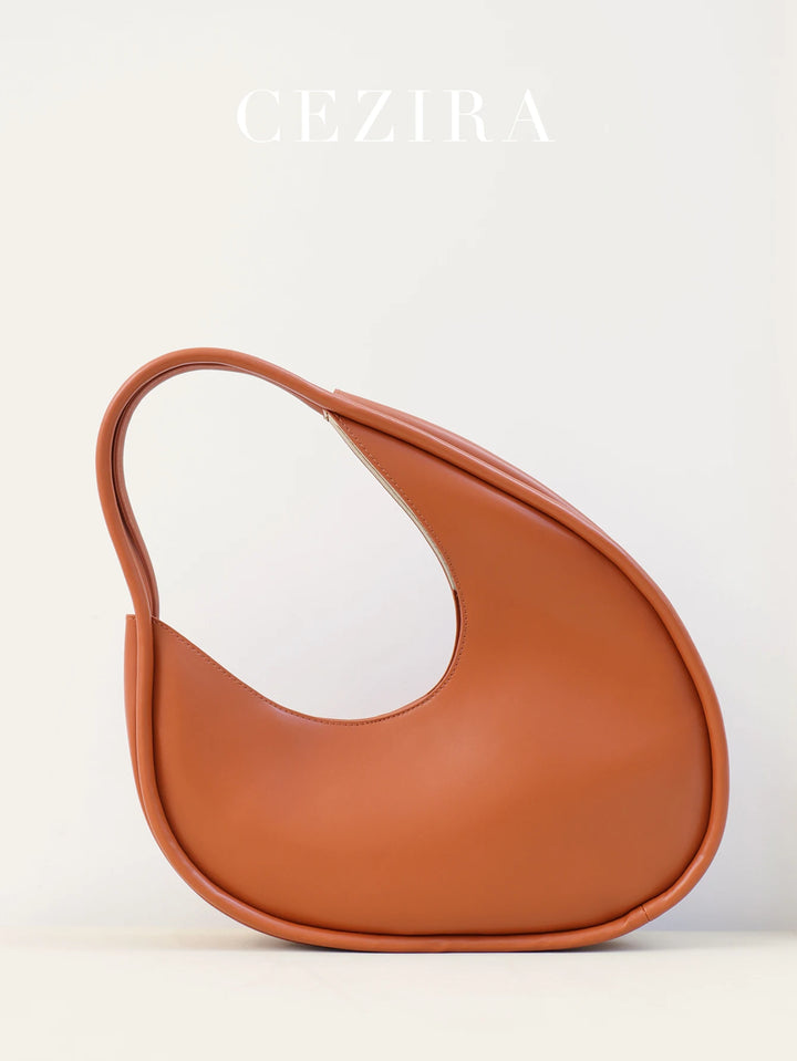 Irregular Vegan Leather Hobo Bag