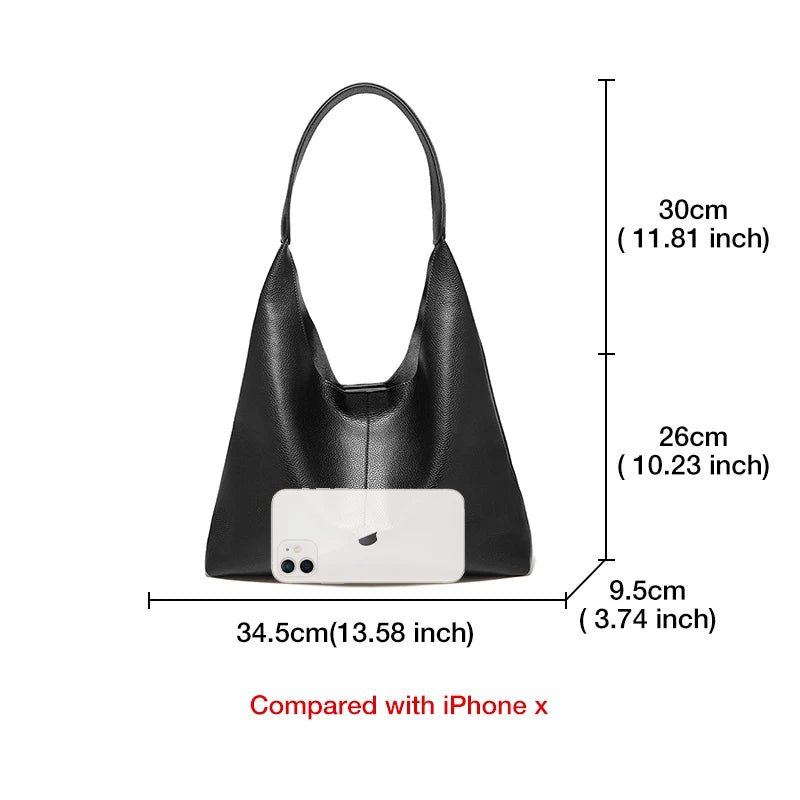Minimalist Leather Underarm Hobo Bag