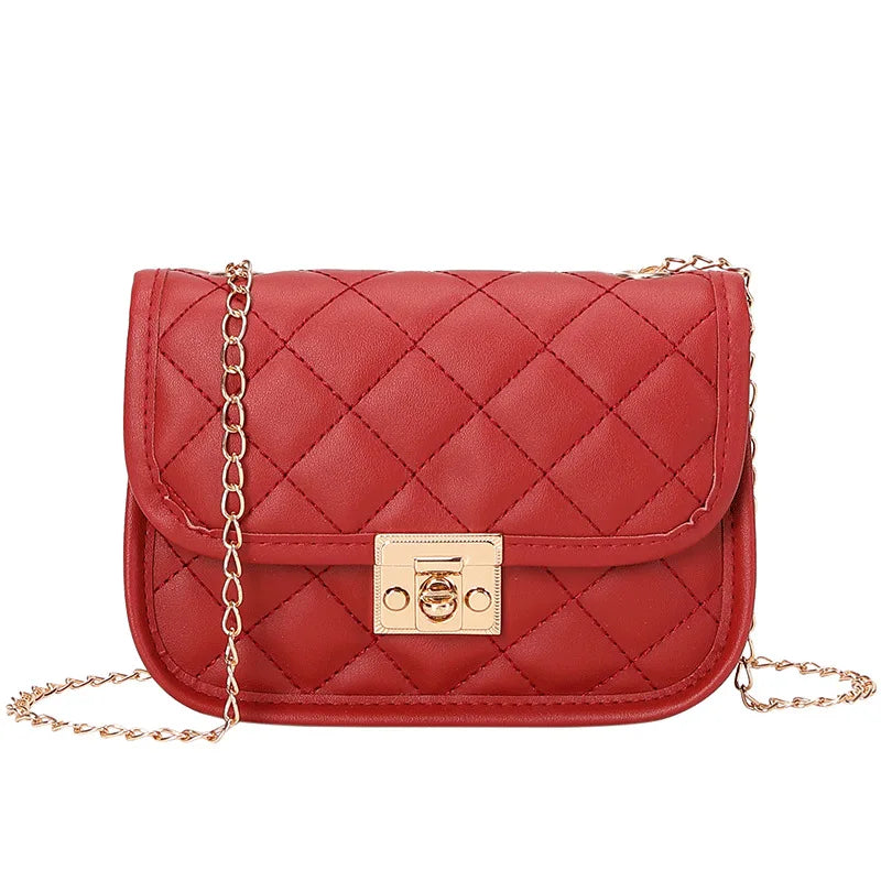 Diamond Grid Chain Shoulder Bag
