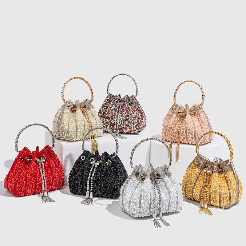 Luxury Pearl Bucket Evening Bag