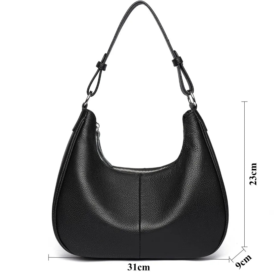 Genuine Leather Underarm Shoulder Bag