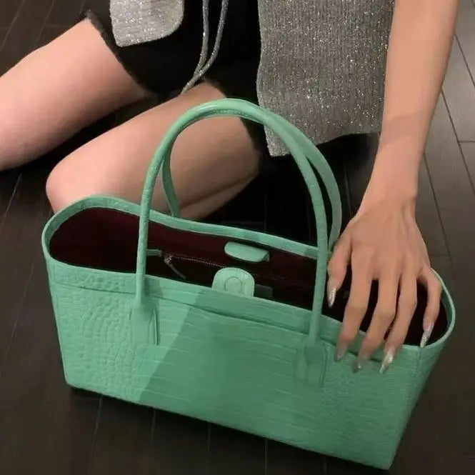 Large Crocodile Pattern Tote Bag