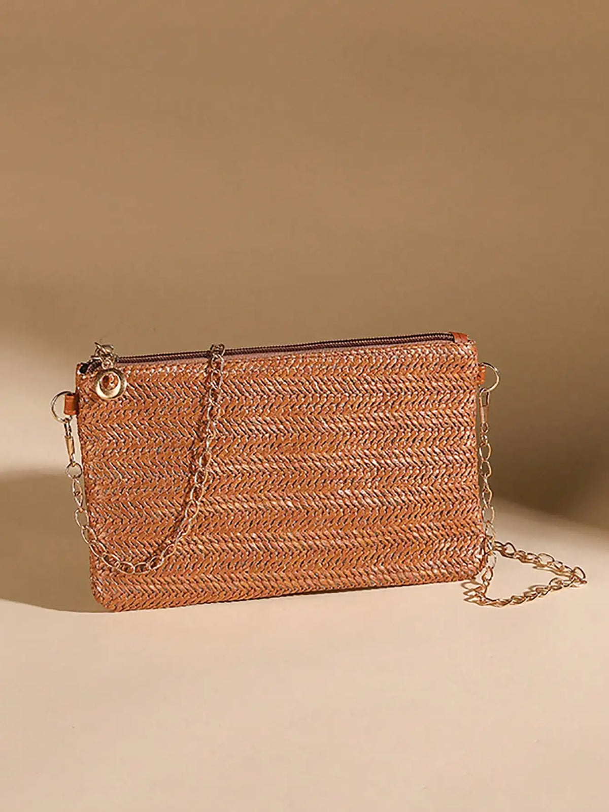 Mini Straw Chain Phone Bag