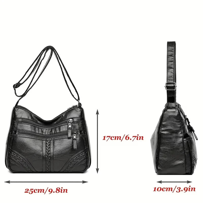 Stylish Multi-color Quilted Crossbody Bag, Women's Soft Leather Shoulder Purse with Adjustable Strap, Ideal for Everyday