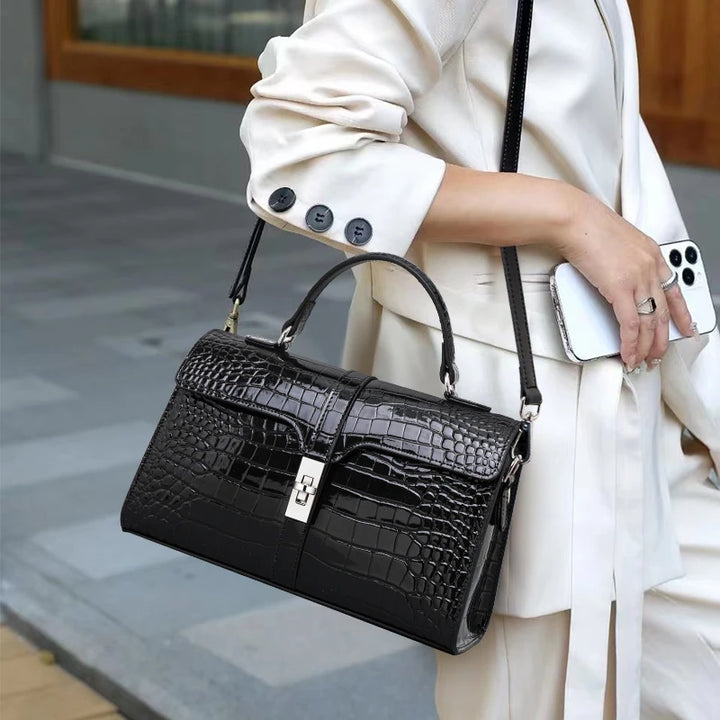 Genuine Leather Crocodile Pillow Bag