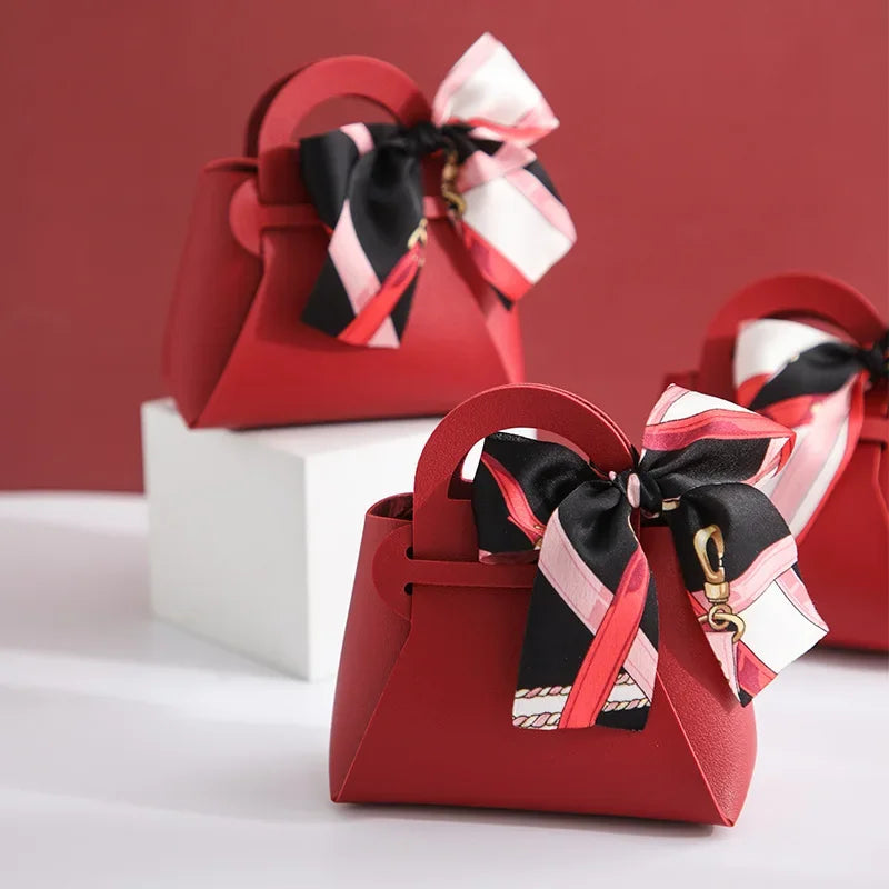 Pink Leather Wedding Gift Bags