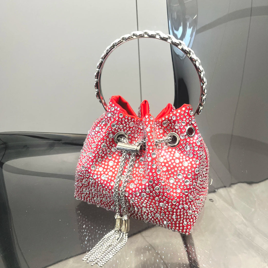 Handle Rhinestones Evening clutch Bag Purses and handbag luxury Designer shoulder bag Shiny Crystal Clutch purse bucket bag