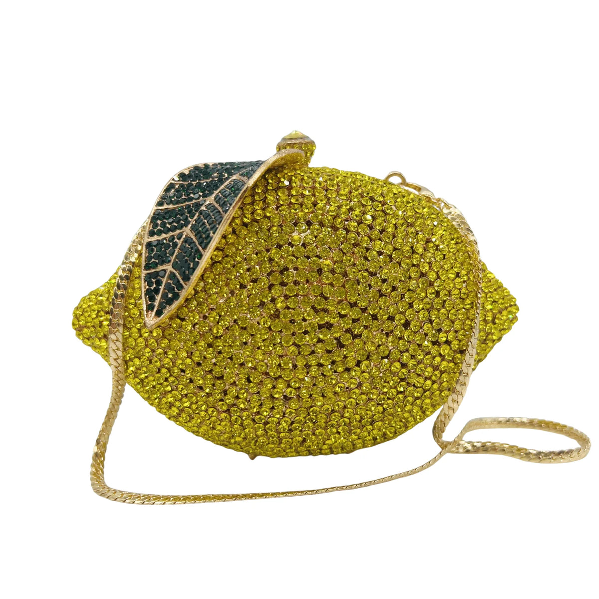 Lemon Rhinestone Evening Clutch