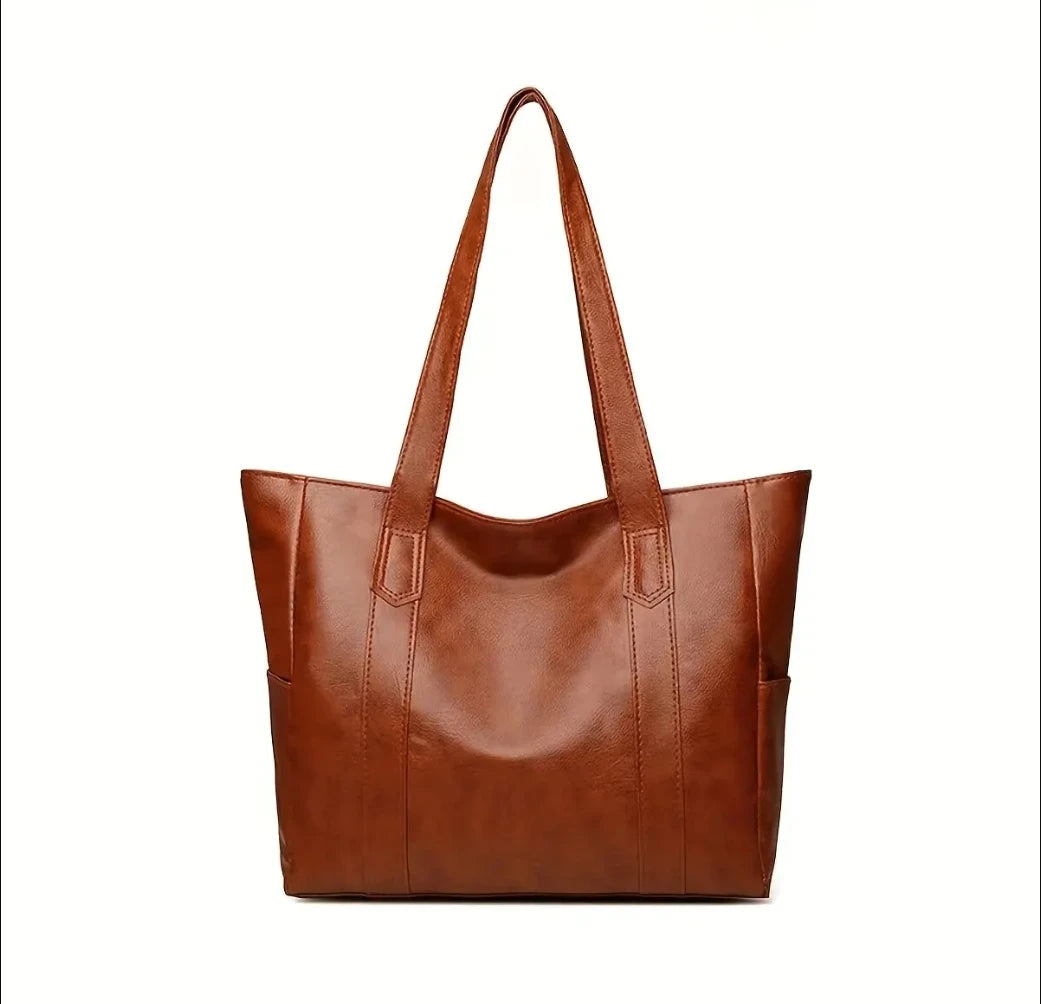Vintage PU Leather Shoulder Tote