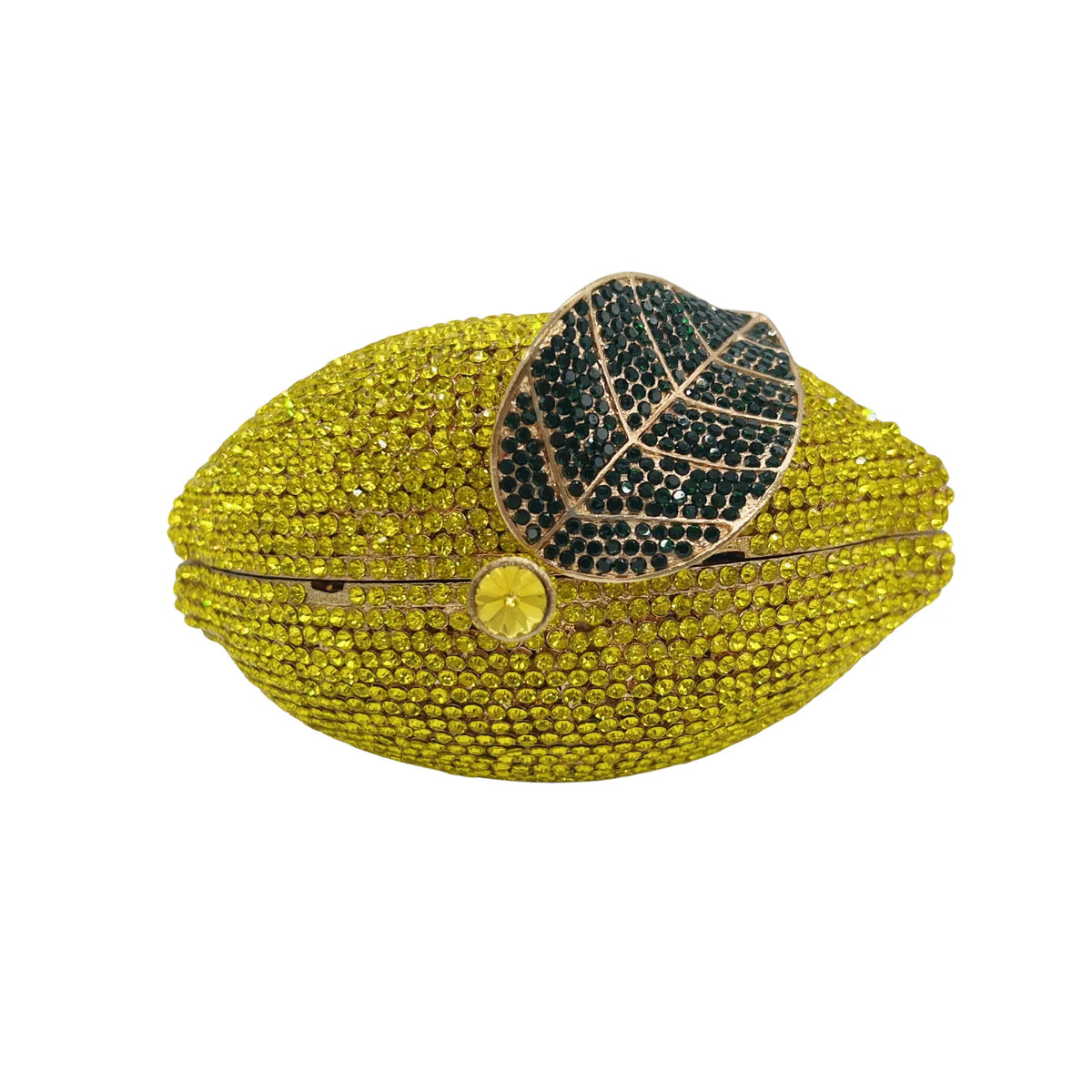 Lemon Rhinestone Evening Clutch