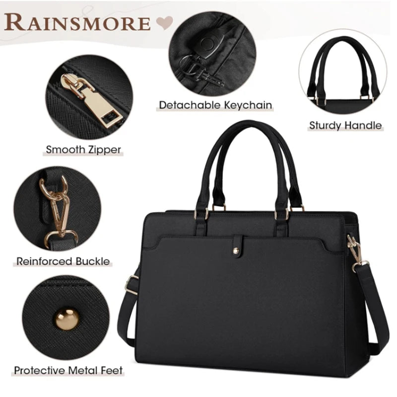 Waterproof Leather Laptop Tote