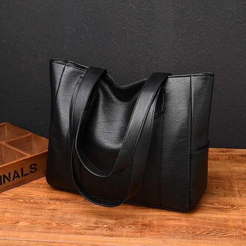 Vintage PU Leather Shoulder Tote