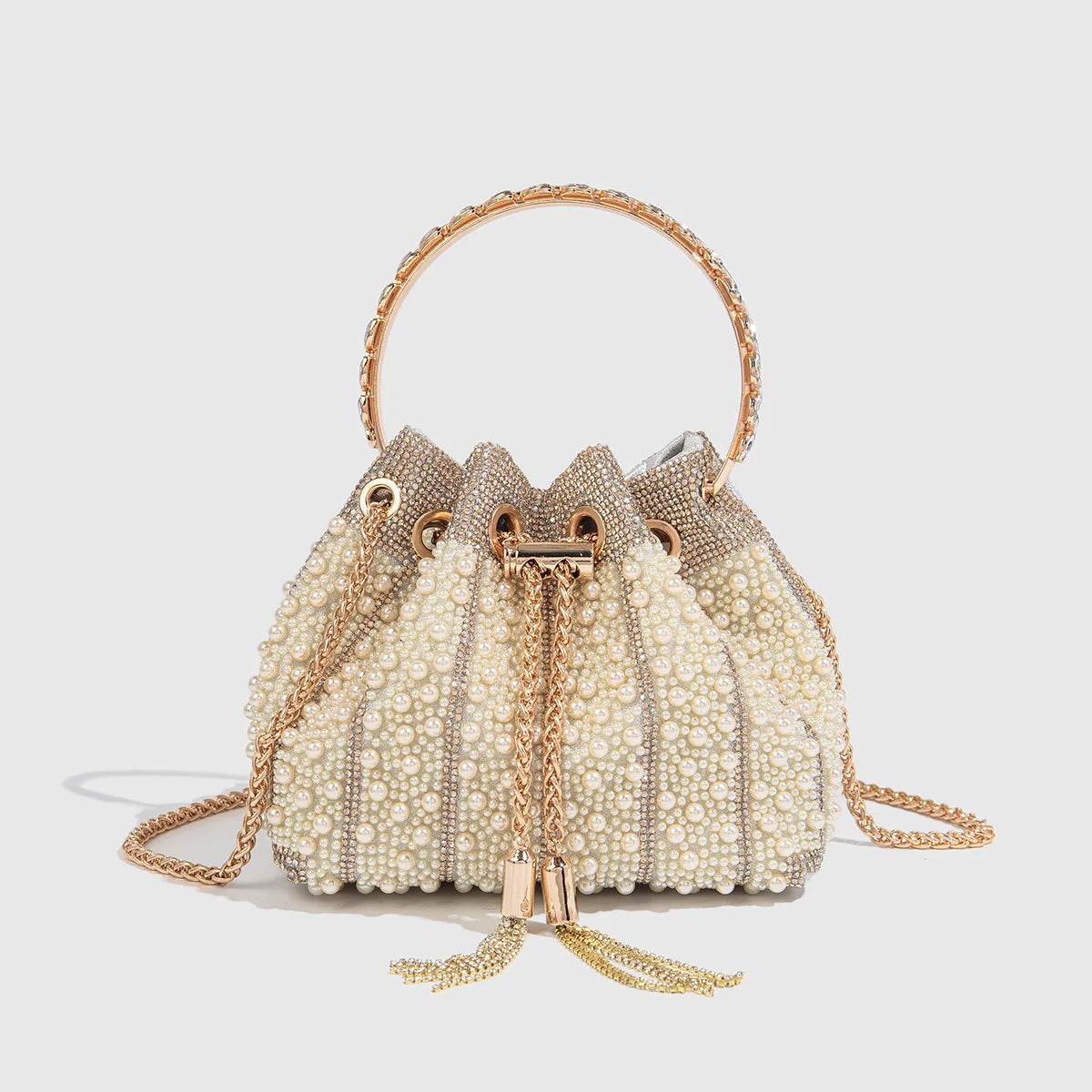 Luxury Pearl Bucket Evening Bag