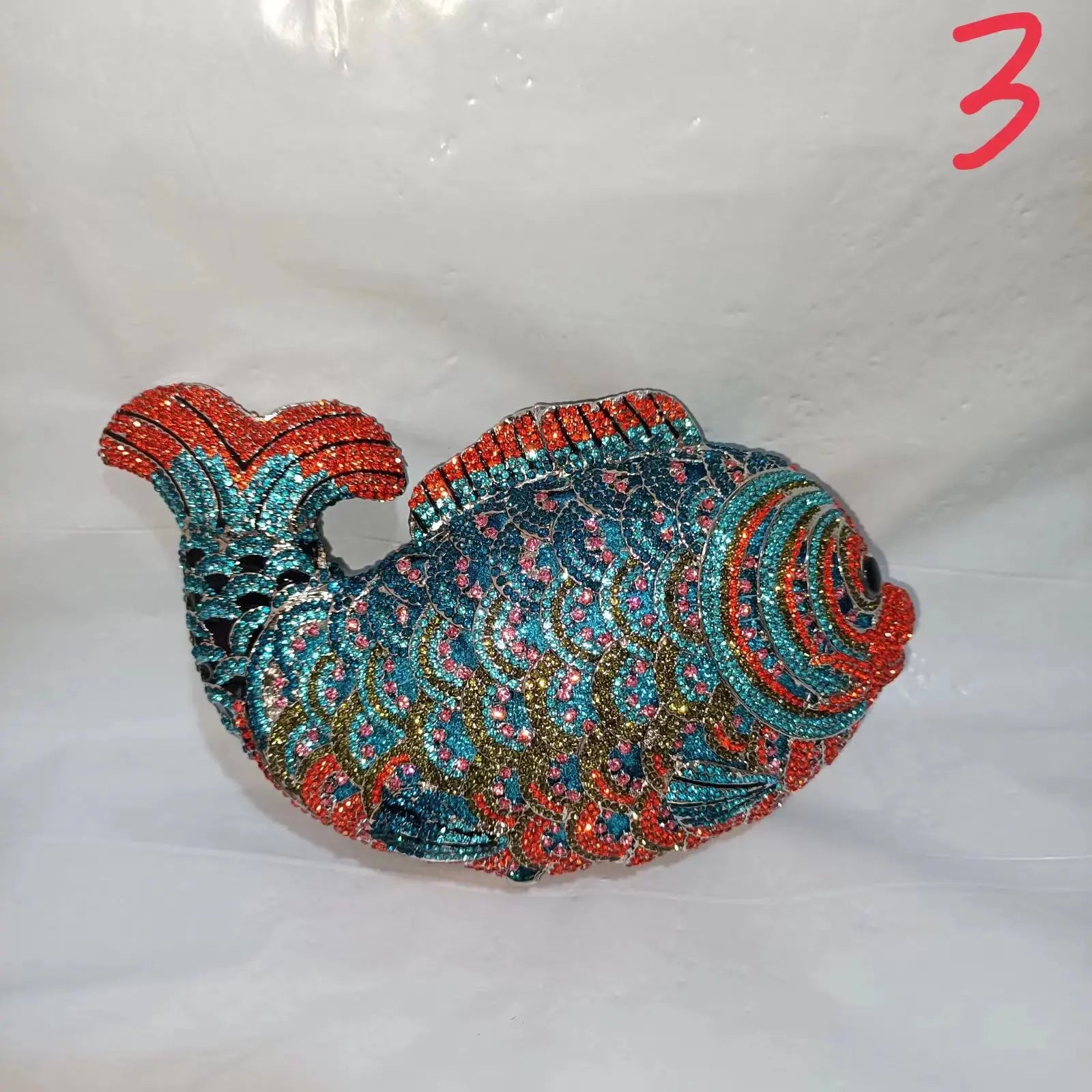 XIYUAN Fish Shape Women rhinestones Purse Evening Bags Diamond Metal Clutches Bags Wedding Party Minaudiere Purses and Handbags