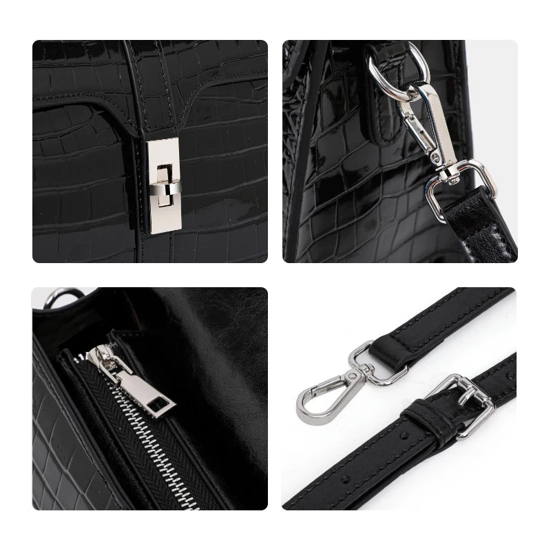 Genuine Leather Crocodile Pillow Bag