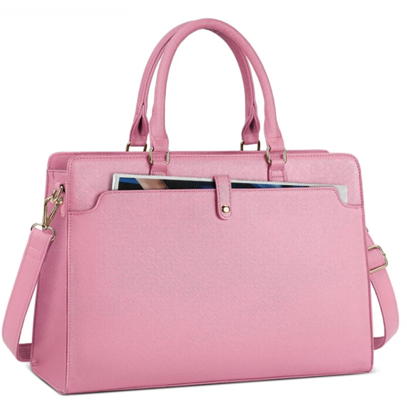 Waterproof Leather Laptop Tote
