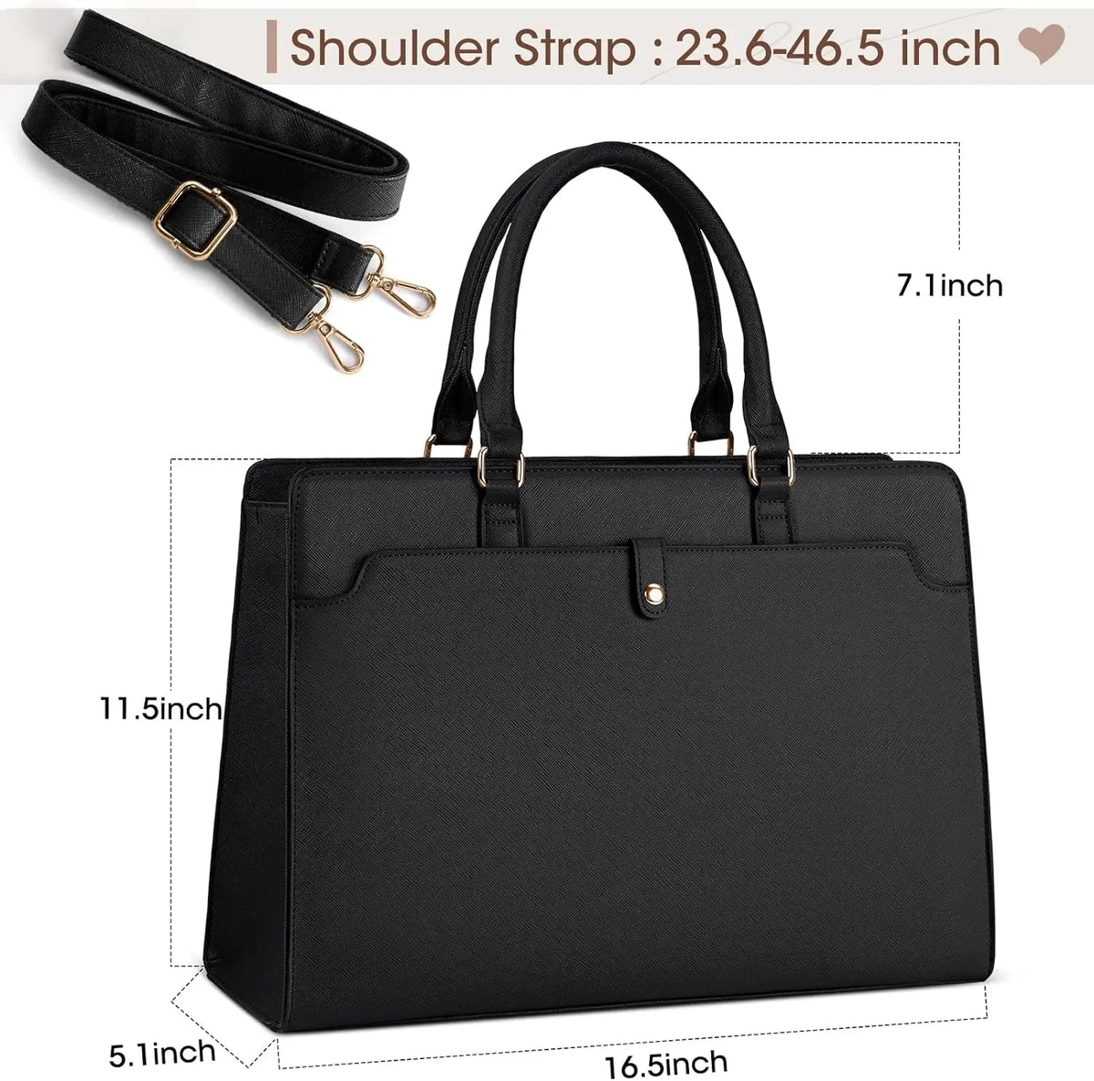 Waterproof Leather Laptop Tote