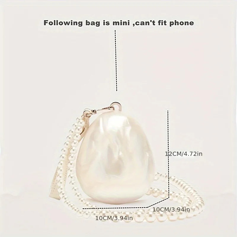 Cute Acrylic Egg Pearl Clutch