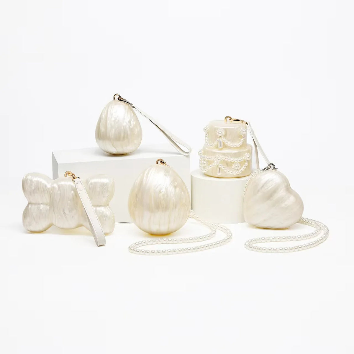Cute Acrylic Egg Pearl Clutch