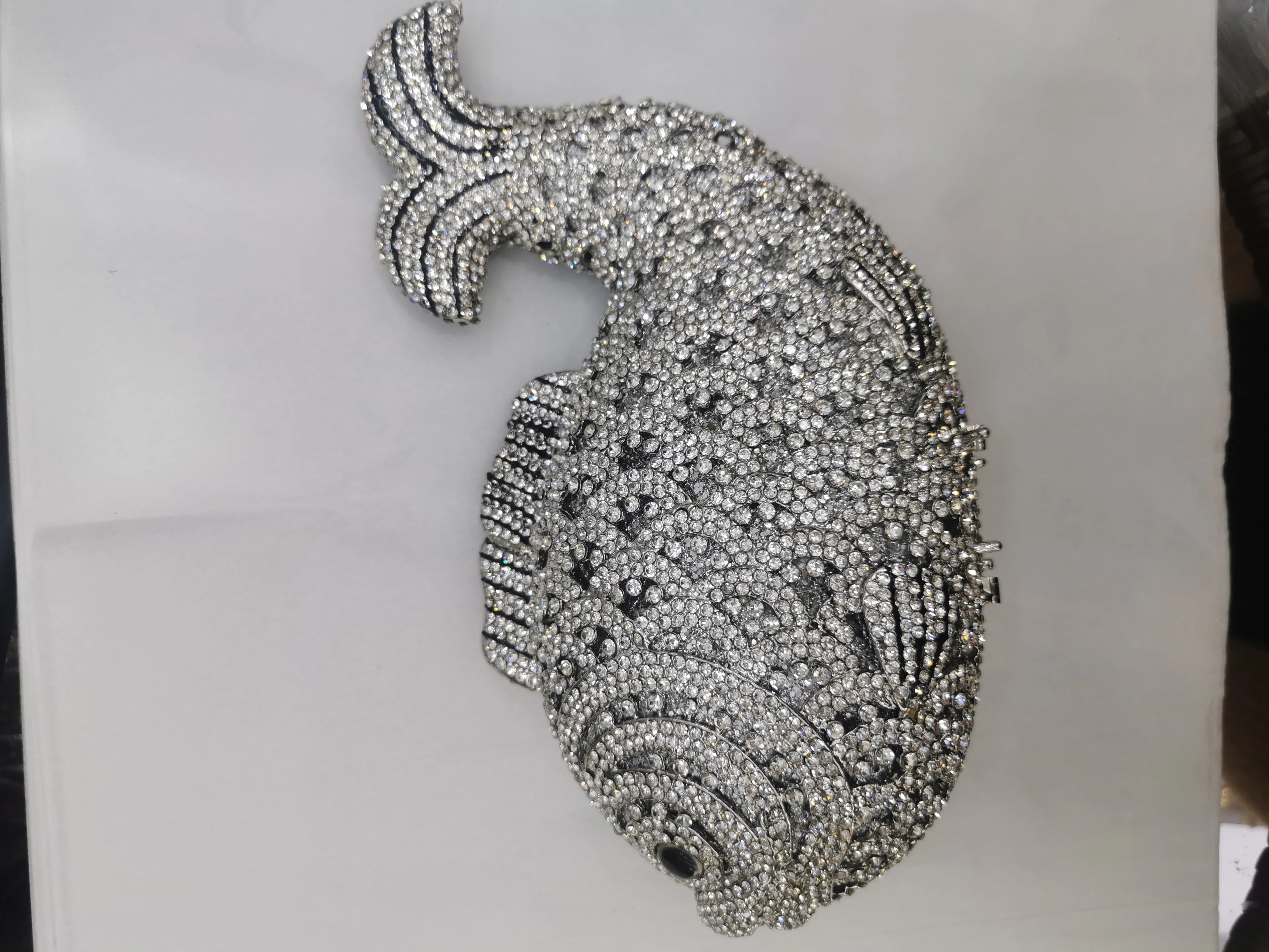 XIYUAN Fish Shape Women rhinestones Purse Evening Bags Diamond Metal Clutches Bags Wedding Party Minaudiere Purses and Handbags
