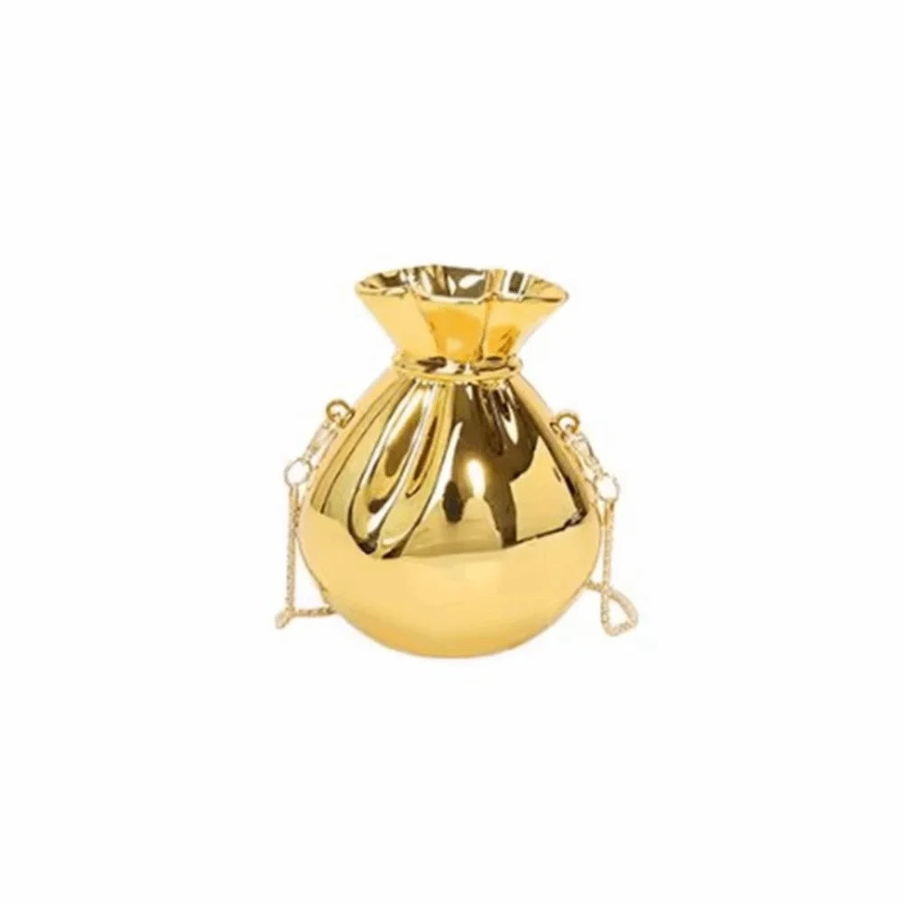 Luxury Elegant Acrylic Chain Handbag Magnetic Clasp Gold Bottle Shape Evening Bag Solid Color Silver Women Clutch Purse Dinner