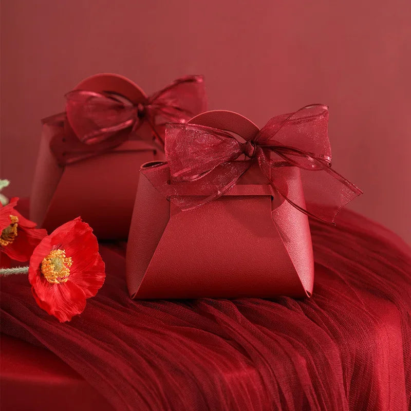 Pink Leather Wedding Gift Bags