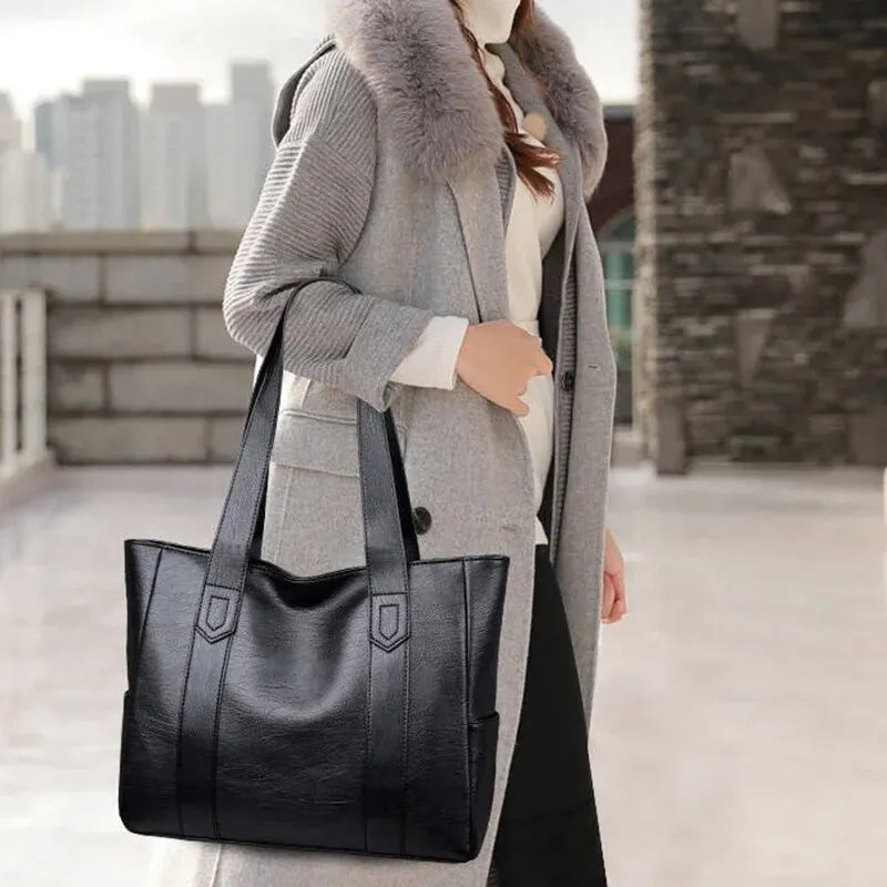 Vintage PU Leather Shoulder Tote