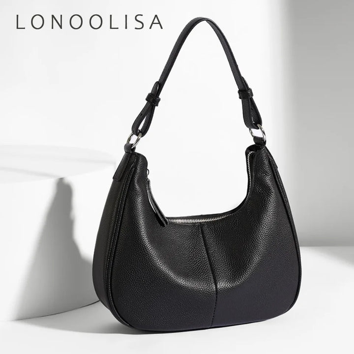 Genuine Leather Underarm Shoulder Bag