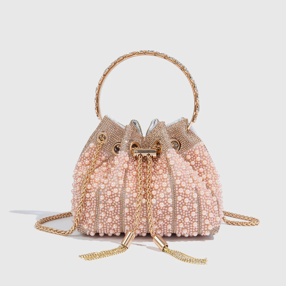 Luxury Pearl Bucket Evening Bag