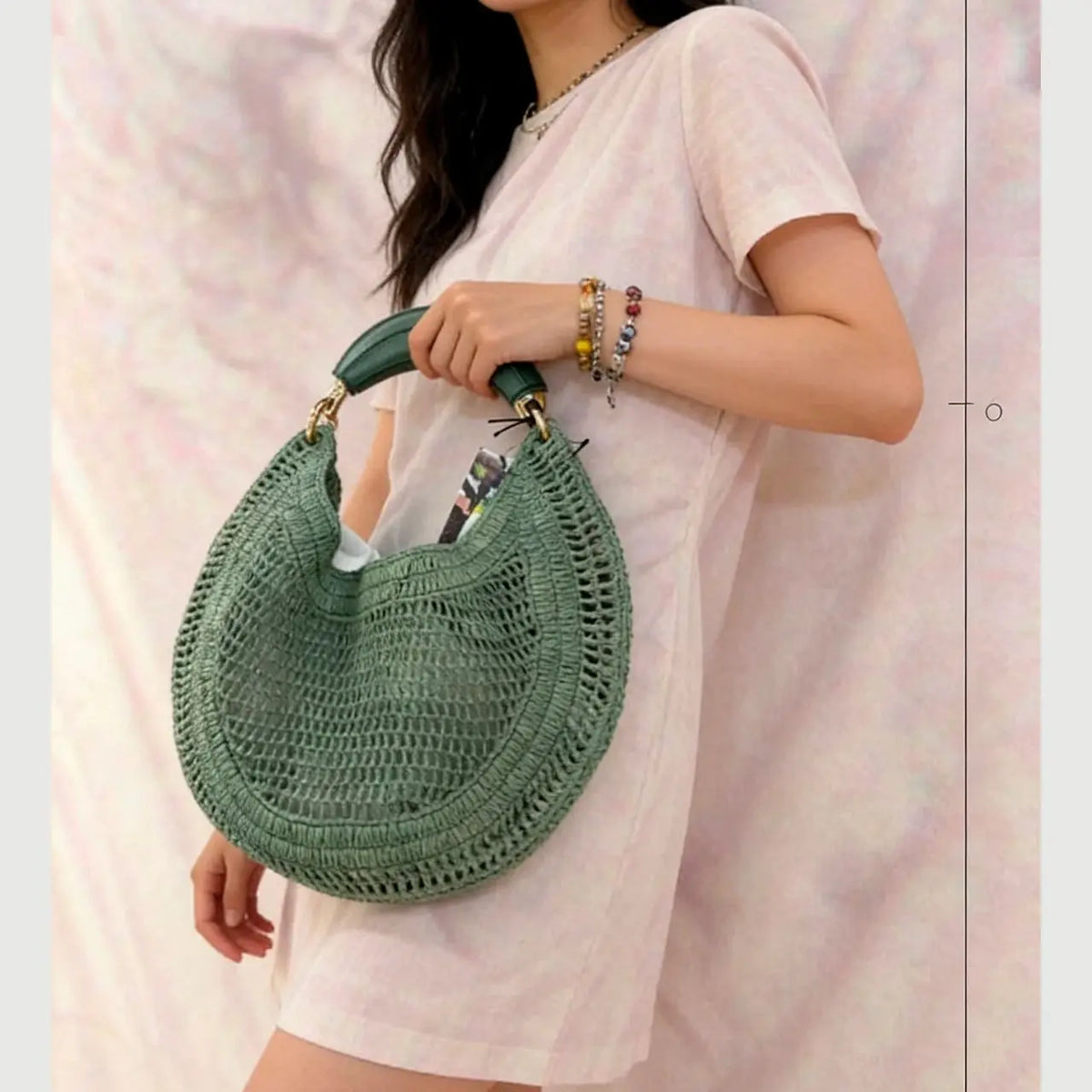 Colorful Woven Summer Hobo Bag