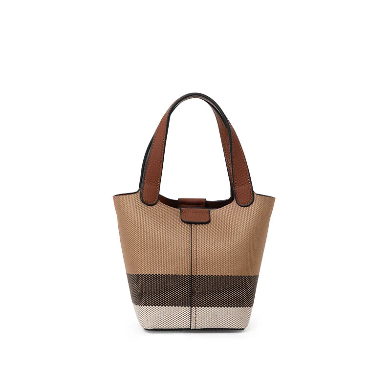 Mini Plaid Canvas Tote