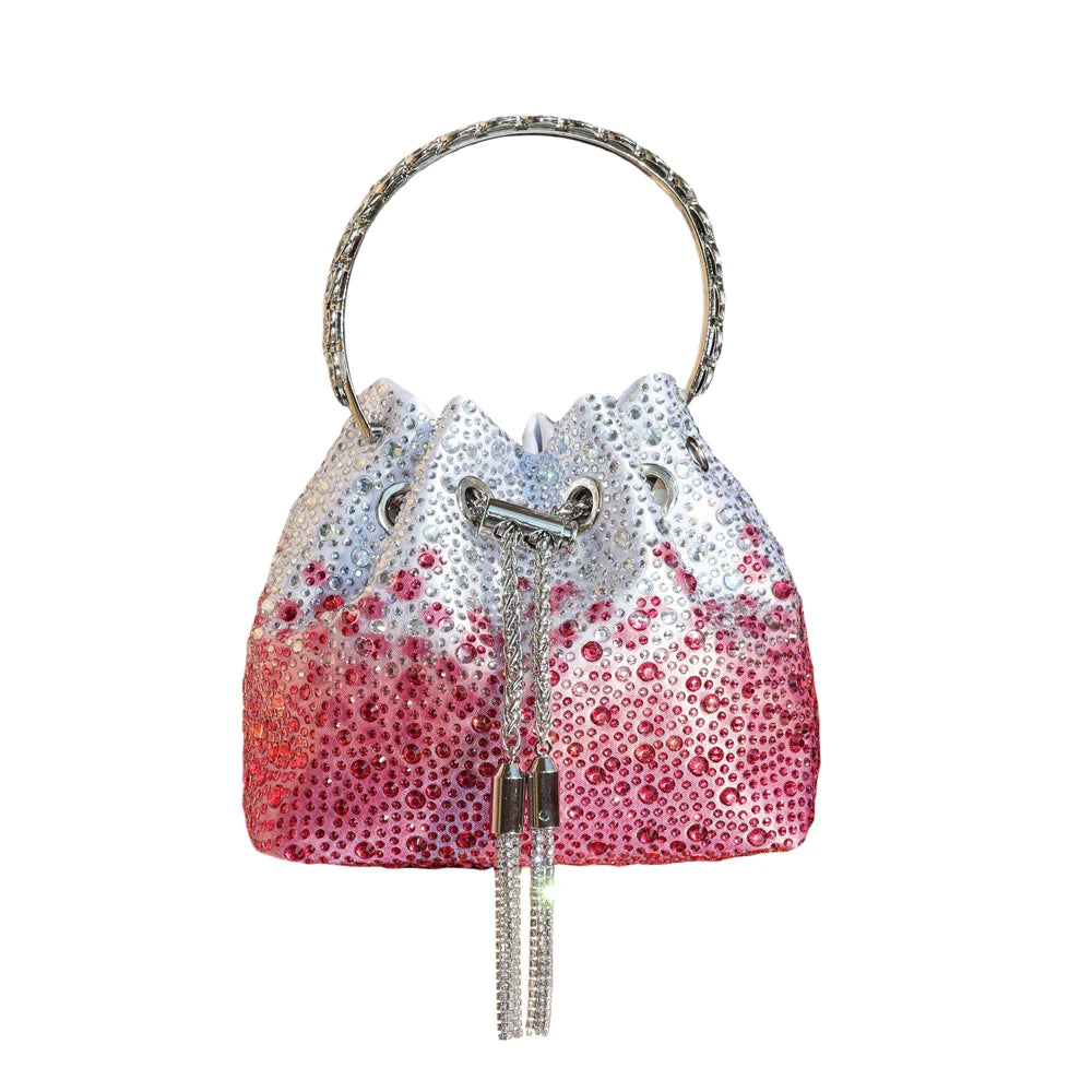 Handle Rhinestones Evening clutch Bag Purses and handbag luxury Designer shoulder bag Shiny Crystal Clutch purse bucket bag