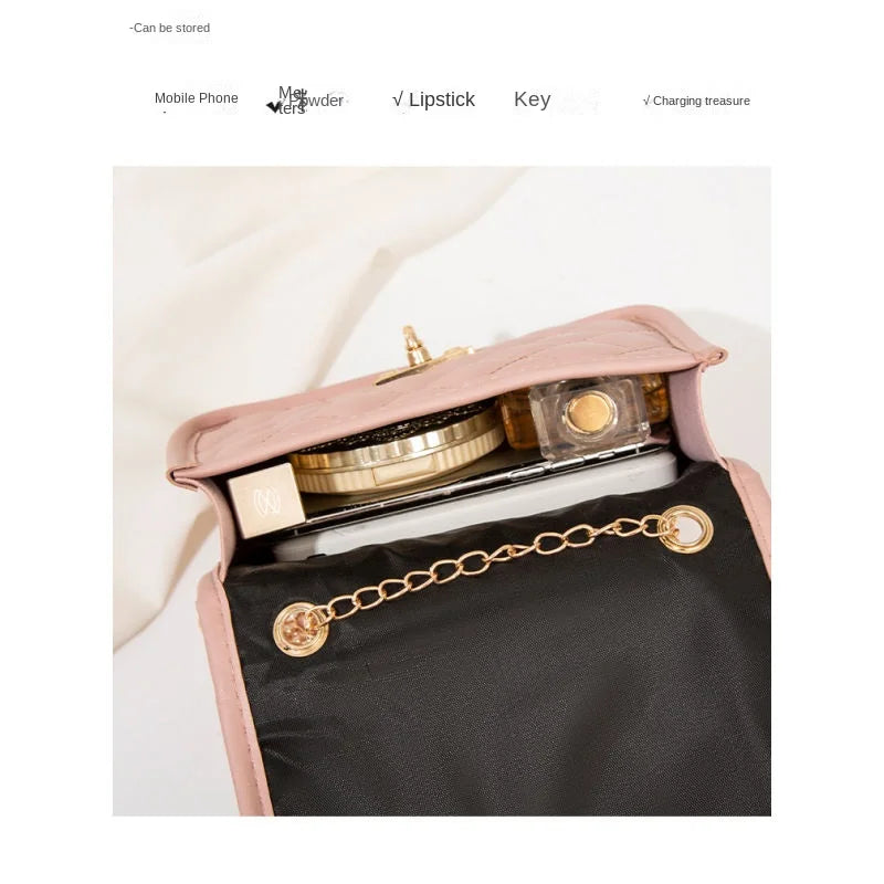 Diamond Grid Chain Shoulder Bag