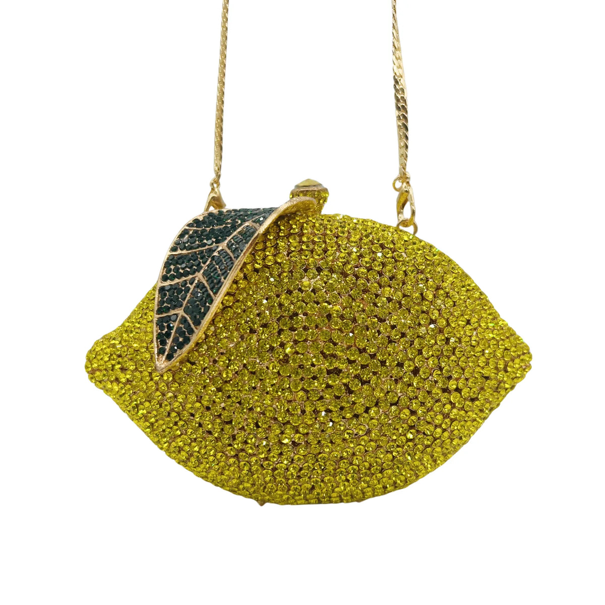 Lemon Rhinestone Evening Clutch