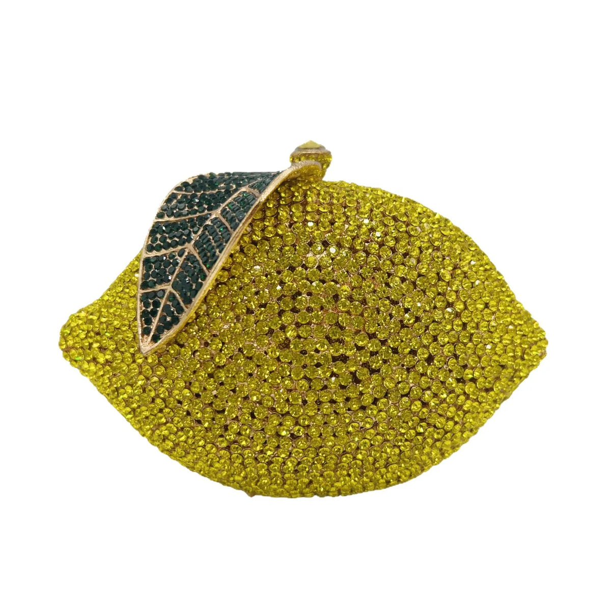 Lemon Rhinestone Evening Clutch
